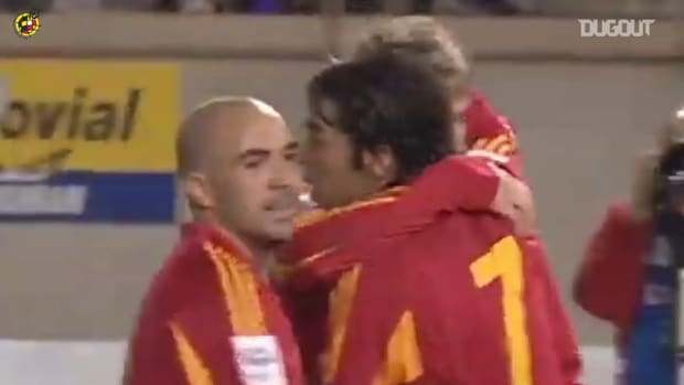 Fernando Torres’s dummy before scoring for Spain